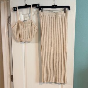Marshalls Beige Knit Skirt Set